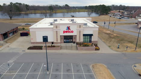 Rotating-drone-shot-of-Petco-pet-store