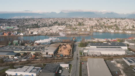 Aerial-drone-view-of-the-scenic-Richmond,-British-Columbia-landscape