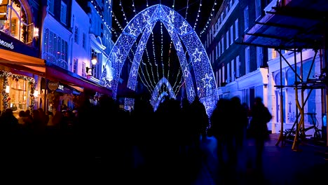 Christmas-Lights-down-South-Molton-Steet,-London,-United-Kingdom