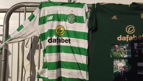 Close-up-of-two-Celtic-shirts-for-Bertie-Auld