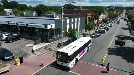 NJ-Transit-bus-drives-through-town-in-Englewood-New-Jersey