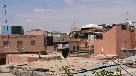 Rooftops-and-Buildings-of-Marrakesh-City,-Medina-Old-Town,-Static