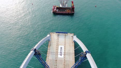 Proyecto-De-Construcción-Del-Enlace-Cruzado-De-La-Bahía-De-Hong-Kong,-Un-Puente-Doble-De-Dos-Carriles-Que-Conecta-El-Túnel-Tseung-Kwan-O-Lam-Tin-Con-La-Carretera-Wan-Po,-Vista-Aérea