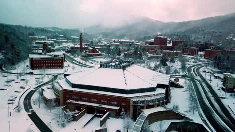 Aerial-Pullout-Holmes-Convocation-Center-Boone-NC,-Boone-North-Carolina