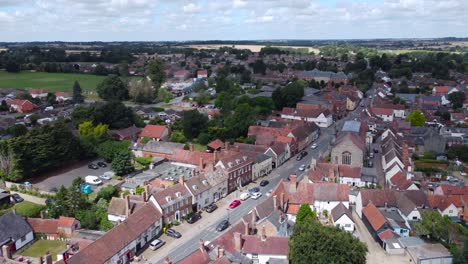 Aerial-view-of-Needham-market-small-little-traditional-English-town-sourrounded-by-green-park