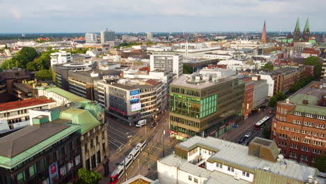 High-Rise-Buildings-At-The-Intersection-Road-With-A-View-Of-The-Spires-Of-St