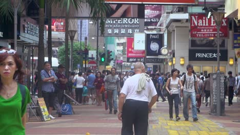 Slow-motion-of-crowded-busy-walking-shopping-road-in-the-city-center