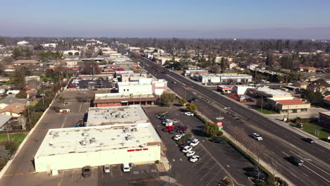 Aerial-of-Harbor-Freight-Tools-warehouse-store-in-Visalia,-California