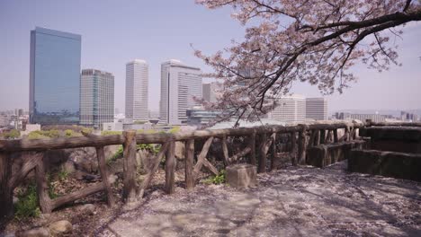 Beautiful-scenic-cityscape-of-Osaka,-Japan