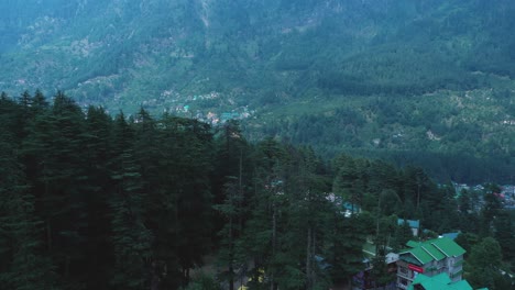 Aerial-shot-of-forest-mountain-of-Manali-India