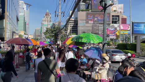 Morning-office-crowd-outside-Lumpini-subway-station