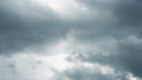 Time-lapse-of-moving-black-and-grey-clouds-on-a-dark-stormy-day
