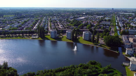 Aerial-view-living-area-at-Amersfoort-Kattenbroek-Emiclaer,-The-Netherlands