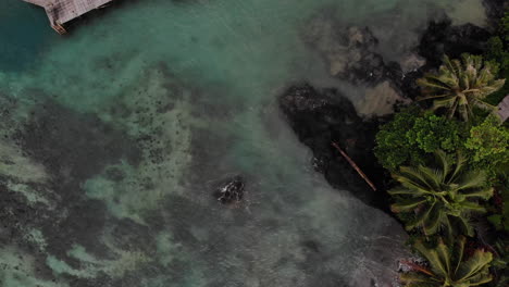 Aerial-view-above-a-resort-and-it's-pristine-water-on-the-coast-of-Samoa