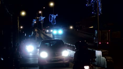 Outdoor-Christmas-lights-at-night-in-Cebu-City,-Philippines,-2015