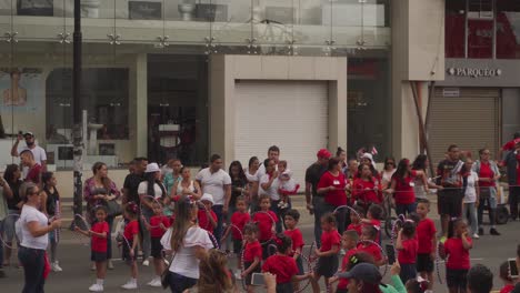 Crowd-Watches-Small-Children-March-With-Hula-Hoops-During-Costa-Rican-Independence-Day-Parade