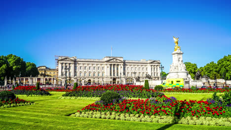 London-England,-circa-:-timelapse-Buckingham-Palace-in-London,-England