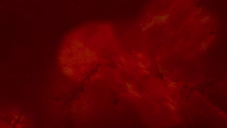 Camera-flying-towards-giant-red-nebula-clouds-in-outer-space