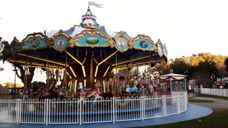 Merry-go-round-at-amusement-park-in-Italy.-Lockdown-shot