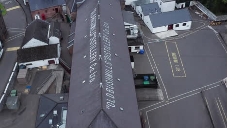 Descending-aerial-view-over-the-Old-Bushmills-Distillery