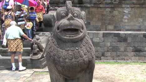 Tourists-visiting-the-Borobudur-Temple,-UNESCO-World-Heritage-Site,-Central-Java,-Indonesia,-Buddhist-Temple