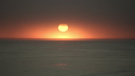 Beautiful-sunset-with-fog-above-the-north-sea-on-Sylt