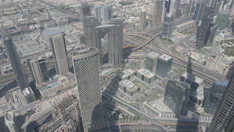 Modern-metropolis-downtown-in-Dubai,-United-Arab-Emirates-aerial-view