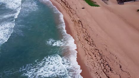 Beach-waves-on-the-shore-of-the-Atlantic-Ocean,-Lagos,-Nigeria