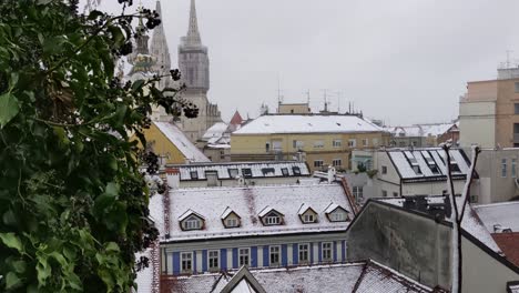 Late-April-snow-over-Zagreb's-rooftop-with-panoramic-view-over-Cathedral