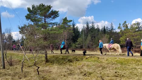 Children-with-autism-having-fun-riding-horses-at-family-friendly-Solbakken-Farm-at-Bontveit---Bergen-Norway