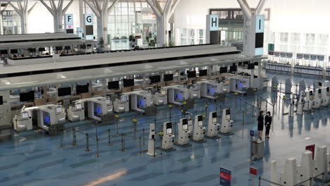 Terminal-Vacía-Del-Aeropuerto-Internacional-De-Tokio-Haneda-Durante-La-Pandemia