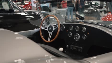 Arc-Shot-of-the-Interior-of-a-Ford-Shelby-Cobra-at-Driven-Auto-Show