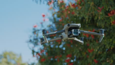Front-view-of-a-quadcopter-dji-mavic-3-being-still-in-the-air