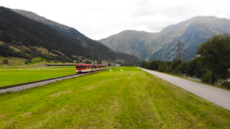 Aerial:-Matterhorn-Gotthard-Bahn-In-Oberwald