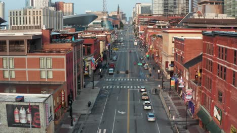 Daytime-aerial-above-Broadway-in-Nashville