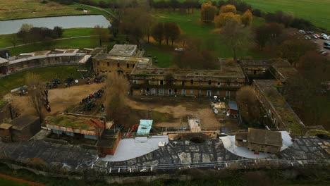 Ariel-view-of-the-Coalhouse-Fort-in-Essex,-England