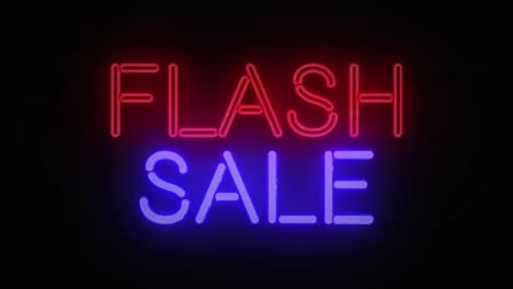 Flash-Sale-Leuchtreklame,-Farbenfrohes-Grafisches-Banner-Für-Werbevideos