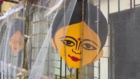 Beautiful-Durga-cut-outs-made-of-thermocol-at-a-pandal-in-Durga-puja