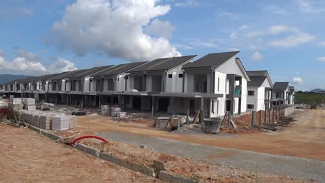 Double-story-terrace-house-under-construction-in-Malaysia