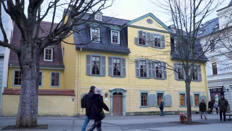 Historical-Schiller-House-in-Weimar-Old-Town-on-Cold-Winter-Season-Day