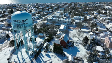 Cape-May-New-Jersey-water-tower,-National-Historic-Landmark-in-USA