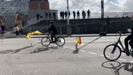 Protesta-Contra-Los-Coches-Y-La-Contaminación-En-La-Ciudad-De-Hamburgo-Realizada-En-Bicicletas