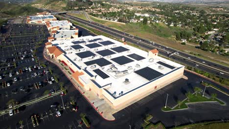 Commercial-solar-project-on-Target-store---aerial-rising-view