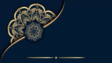 Gold-and-blue-mandala-ornament-background-looping-smoothly,-arabic-islamic-style-for-any-purpose
