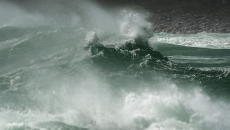 Slow-Motion-Shot-of-a-Huge-Storm-Wave-in-a-Rough-Sea-in-South-Africa