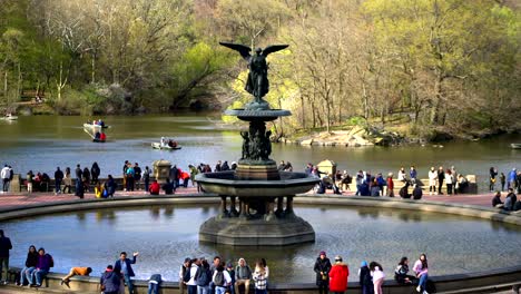 View-of-Bethesda-Terrace-fountain-in-central-park,-New-York-City