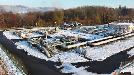 With-snow-covered-gas-installation-on-a-winter-day-in-Wallbach-Switzerland