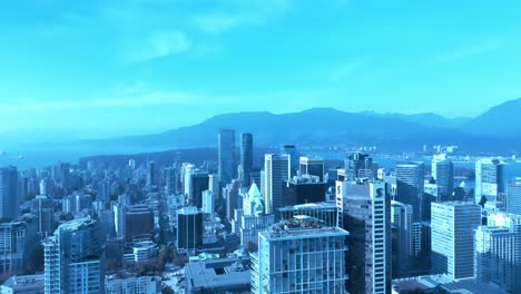 Vancouver-Innenstadt-Panorama-Drohne-über-Dem-Hochhaus-Büros-Hotels-Eigentumswohnungen-Scotia-Bank-On-Georgia-Telus-Garden-Büros-TD-Tower-Fairmont-Pacific-Rim-Kanada-Place-Burrard-Inlet-Skyline2-3
