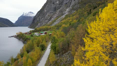 Beautiful-Vike-in-Eikesdal,-where-parts-of-the-Norwegian-film-from-WW2-"The-Gold-Transport"-were-recorded