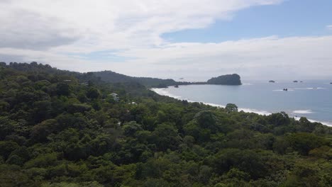 The-Manuel-Antonio-national-park-in-Costa-Rica,-with-a-lush-vegetation-and-beautiful-coastlines